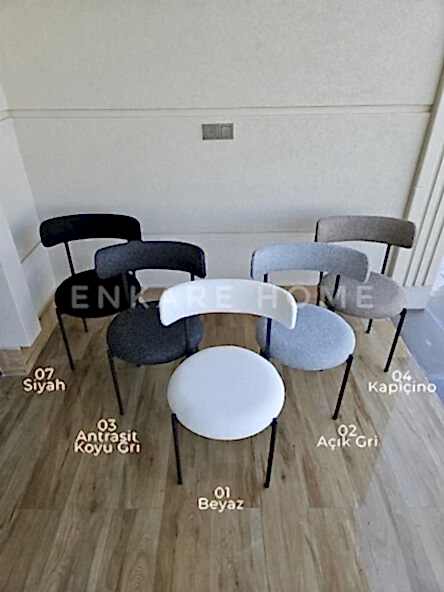 X Ayaklı Beyaz Masa Teddy Badem Sandalye Takımı, Mdf Açılabilir Mutfak Masası, 80x130-190