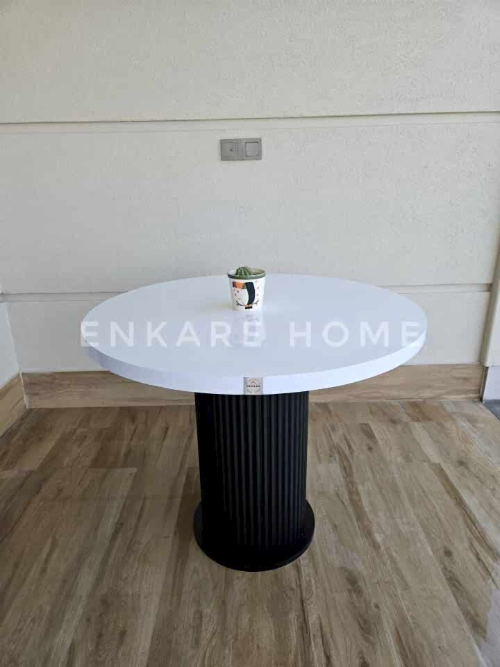 Mantar Ayaklı Yuvarlak Mdf Masa, Sur Masa, 90 cm | Mutfak, Salon, Kafeterya