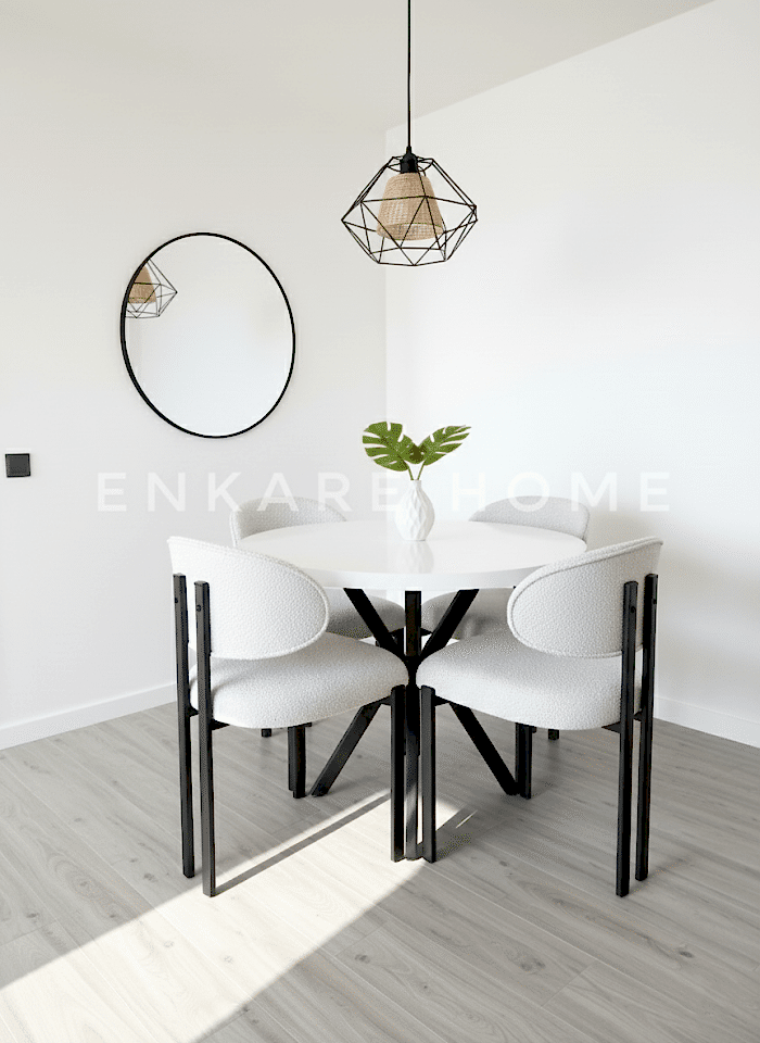 Badem Yuvarlak Masa Sandalye Takımı | Mdf Masa | 90 cm çap