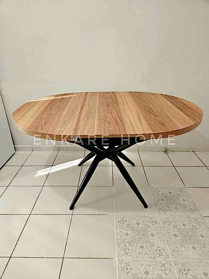 Oliva Yuvarlak Açılabilir Yemek Masası – 100x100 Mdf Masa - 140 cm | 4-6 Kişilik | Mdf Mutfak ve Salon