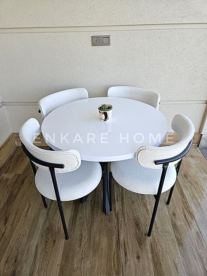 Elisa Masa Sandalye Takımı | Mdf Masa | 90 cm Çap