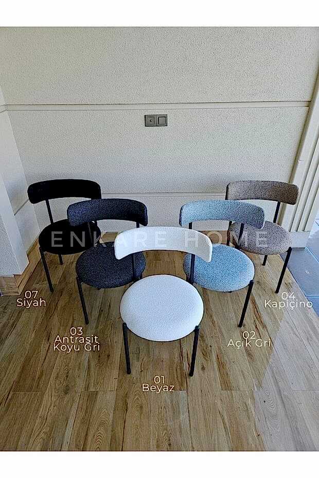 Oliva Masa Polo Sandalye Takımı | 6 Kişilik - Masa Sandalye Takımı | Açılabilir Yuvarlak Mdf Masa + 6 Adet Sandalye | 100x100