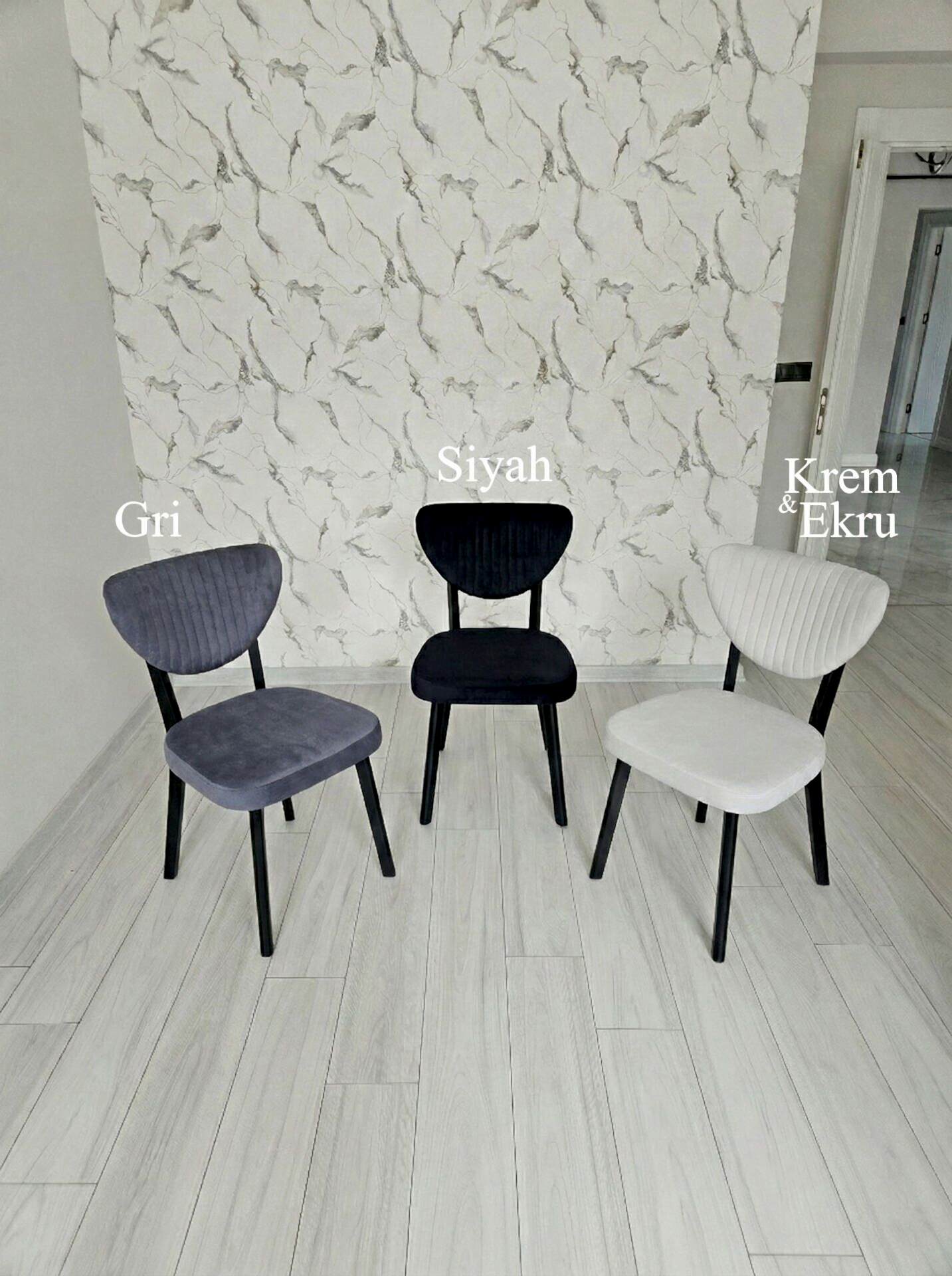 X Ayaklı Gloss Masa & Papatya Sandalye | 6 Kişilik Mutfak Masa Sandalye Takımı - Krem