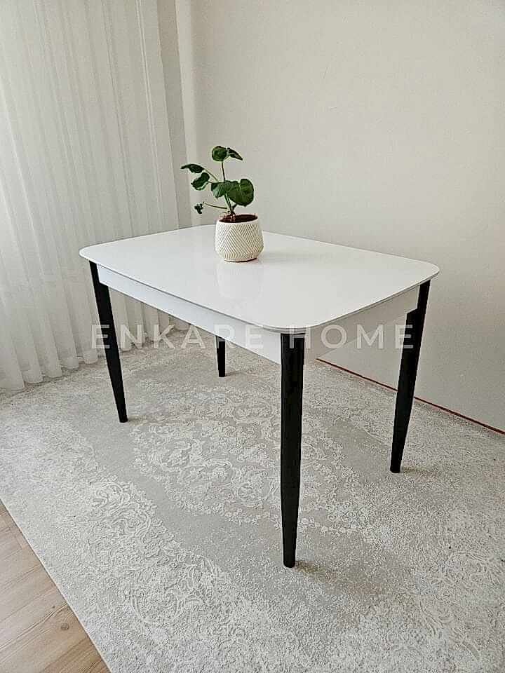 Nero Minimal MDF Küçük Mutfak Masası - Özel Açılı Kesim | 70x110 cm